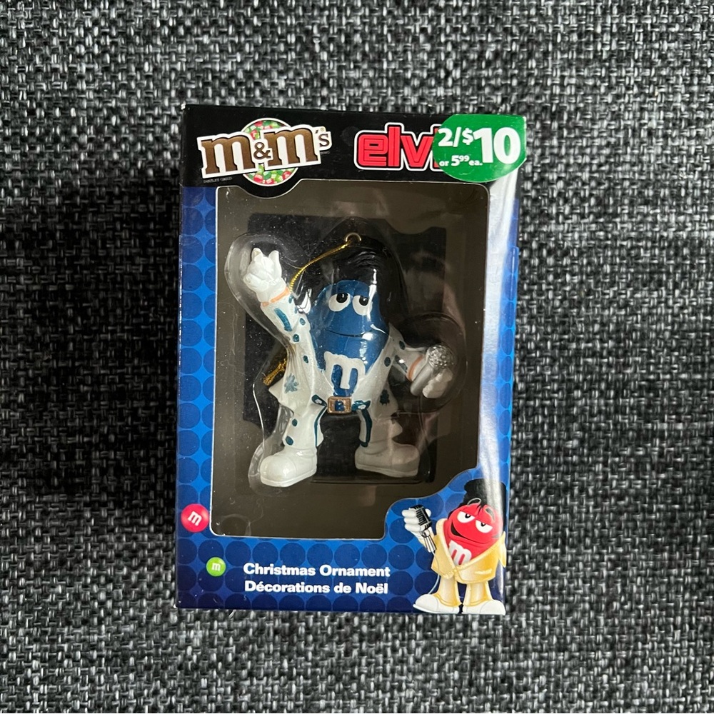 NIB M&M’s Blue Peanut M&M Elvis Ornament